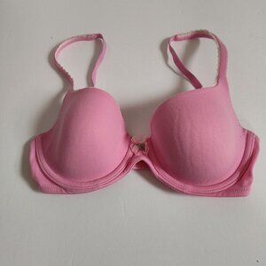 Ladies SZ 32D Victoria's Secret Pink Lace Trim Underwire Bra